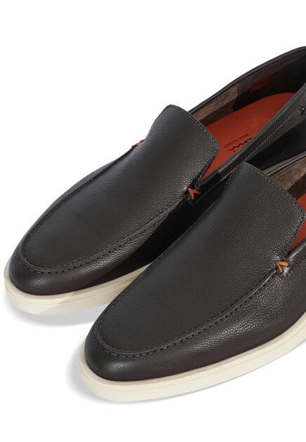 Лоферы SANTONI  - Кожа - цвет коричневый