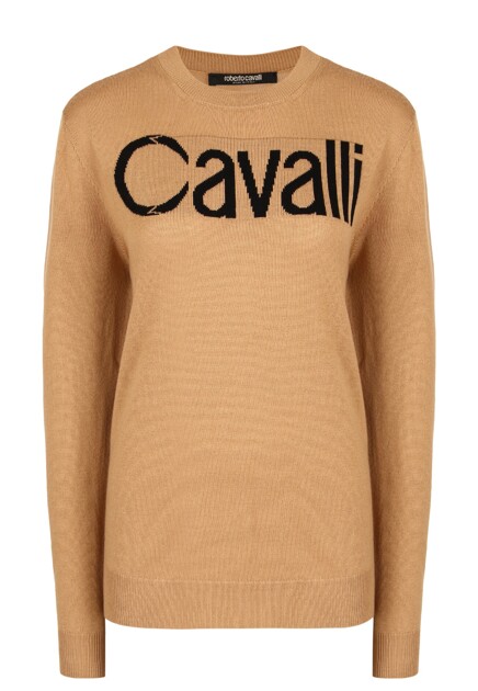 Джемпер с логотипом в стиле интарсия ROBERTO CAVALLI