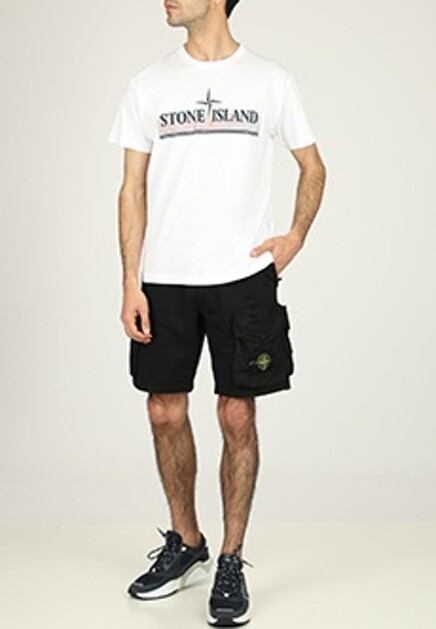 Хлопковая футболка с логотипом STONE ISLAND