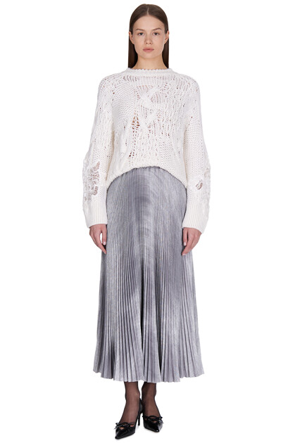 Джемпер из смесовой шерсти с кружевом  ERMANNO SCERVINO - ИТАЛИЯ