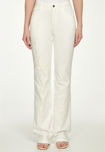Джинсы ERMANNO SCERVINO  - Хлопок - цвет белый