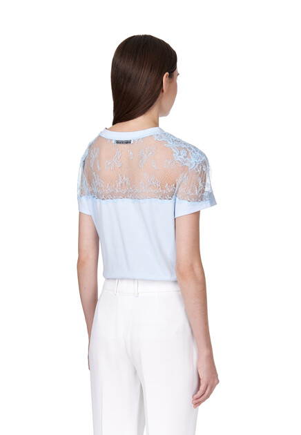 Футболка ERMANNO SCERVINO  - Хлопок - цвет голубой