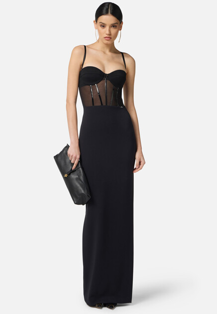Платье Red Carpet из лёгкого крепа и тюля ELISABETTA FRANCHI - ИТАЛИЯ