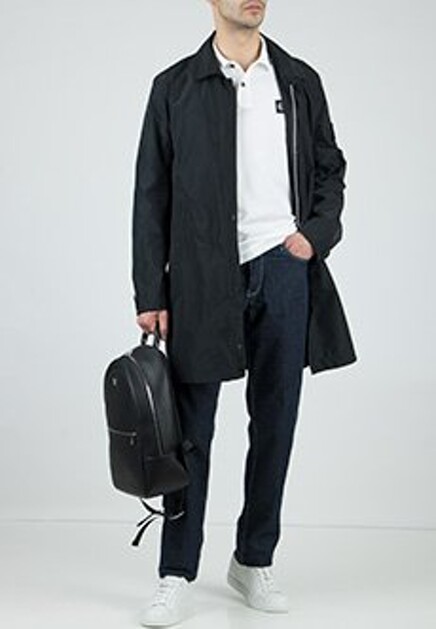 Белое поло STONE ISLAND