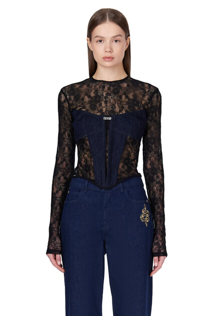 Корсет VERSACE JEANS COUTURE  - Хлопок - цвет синий