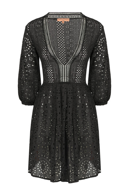Хлопковое платье с вышивкой кроше ERMANNO SCERVINO