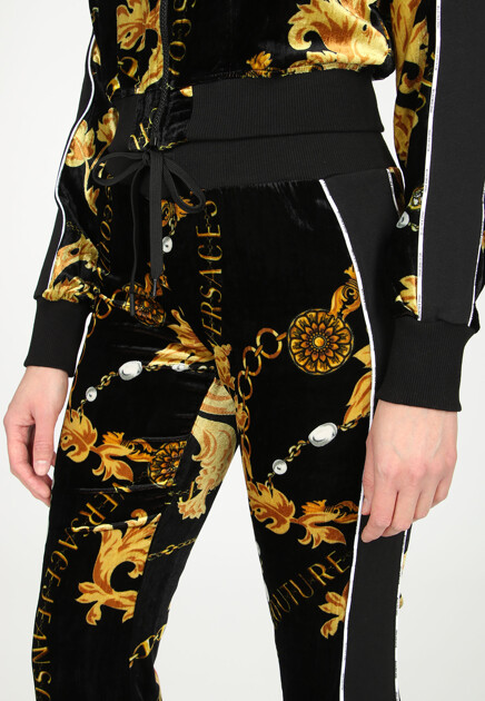 Бархатный спортивный костюм с принтом VERSACE JEANS COUTURE - ИТАЛИЯ
