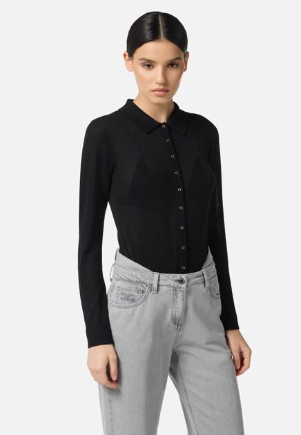 Кардиган ELISABETTA FRANCHI  - Шерсть - цвет черный