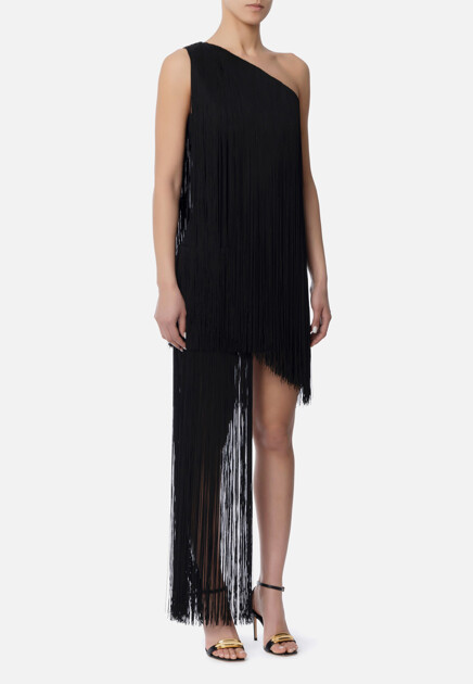 Асимметричный платье с бахромой  ELISABETTA FRANCHI