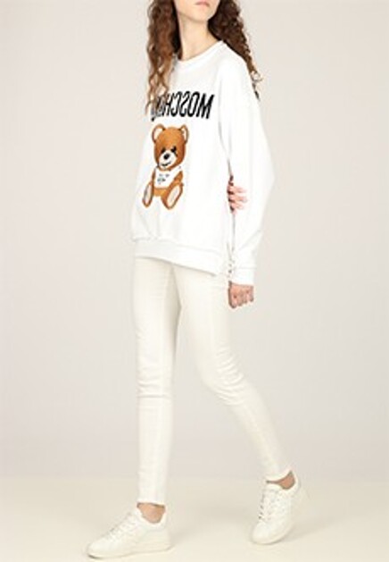 Белый свитшот с вышивкой MOSCHINO