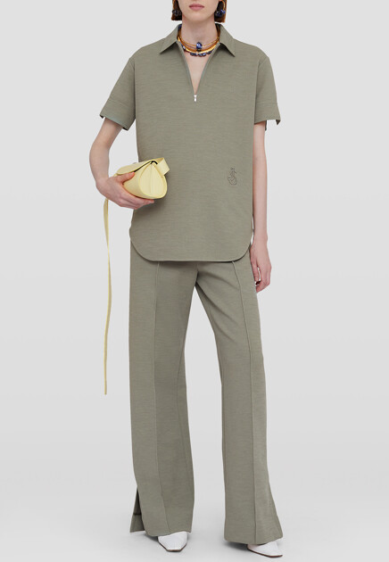 Удлиненное поло с минималистичной лого-вышивкой JIL SANDER - ГЕРМАНИЯ