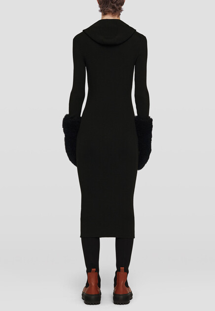 Платье JIL SANDER  - Шерсть, Полипропилен - цвет черный