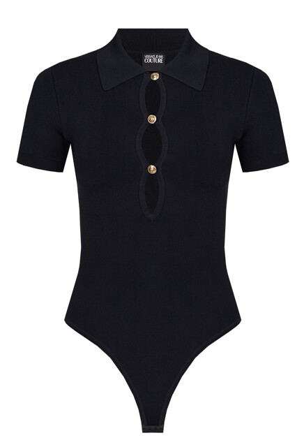 Боди из эластичной вискозы с воротником-поло VERSACE JEANS COUTURE
