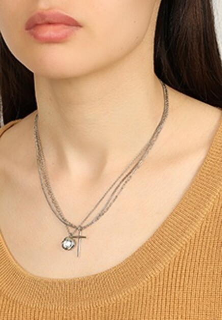 Серебряная цепочка с двумя подвесками ERMANNO SCERVINO
