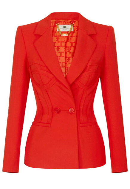 Приталенный двубортный пиджак ELISABETTA FRANCHI