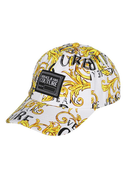 Белая бейсболка с принтом Baroque VERSACE JEANS COUTURE
