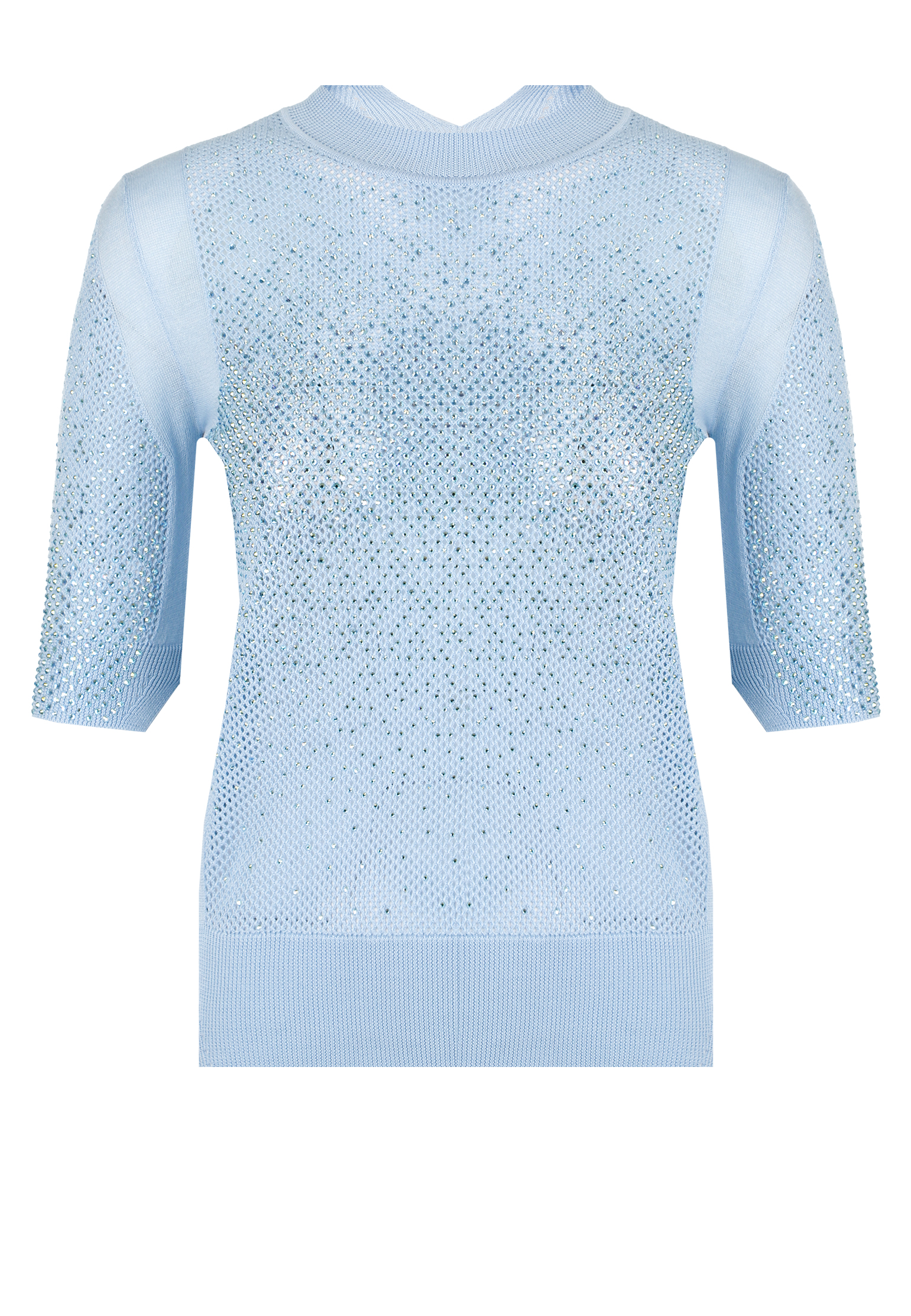 Футболка в сетку с декором из кристаллов ERMANNO SCERVINO
