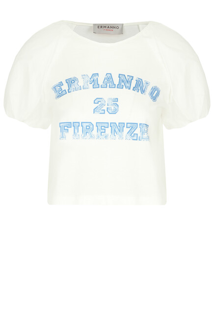 Укороченная футболка с логотипом ERMANNO FIRENZE