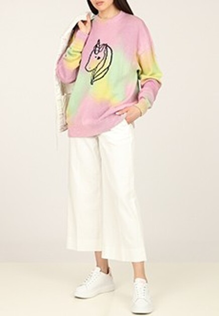 Разноцветный джемпер с принтом единорог IRENEISGOOD