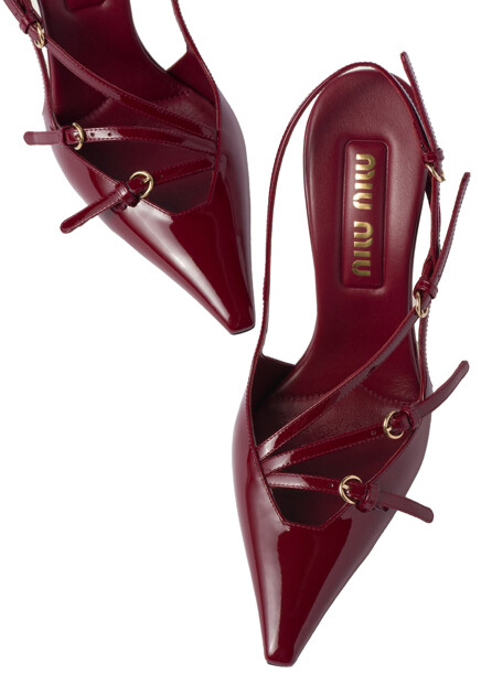 Туфли MIU MIU  - Кожа - цвет бордовый
