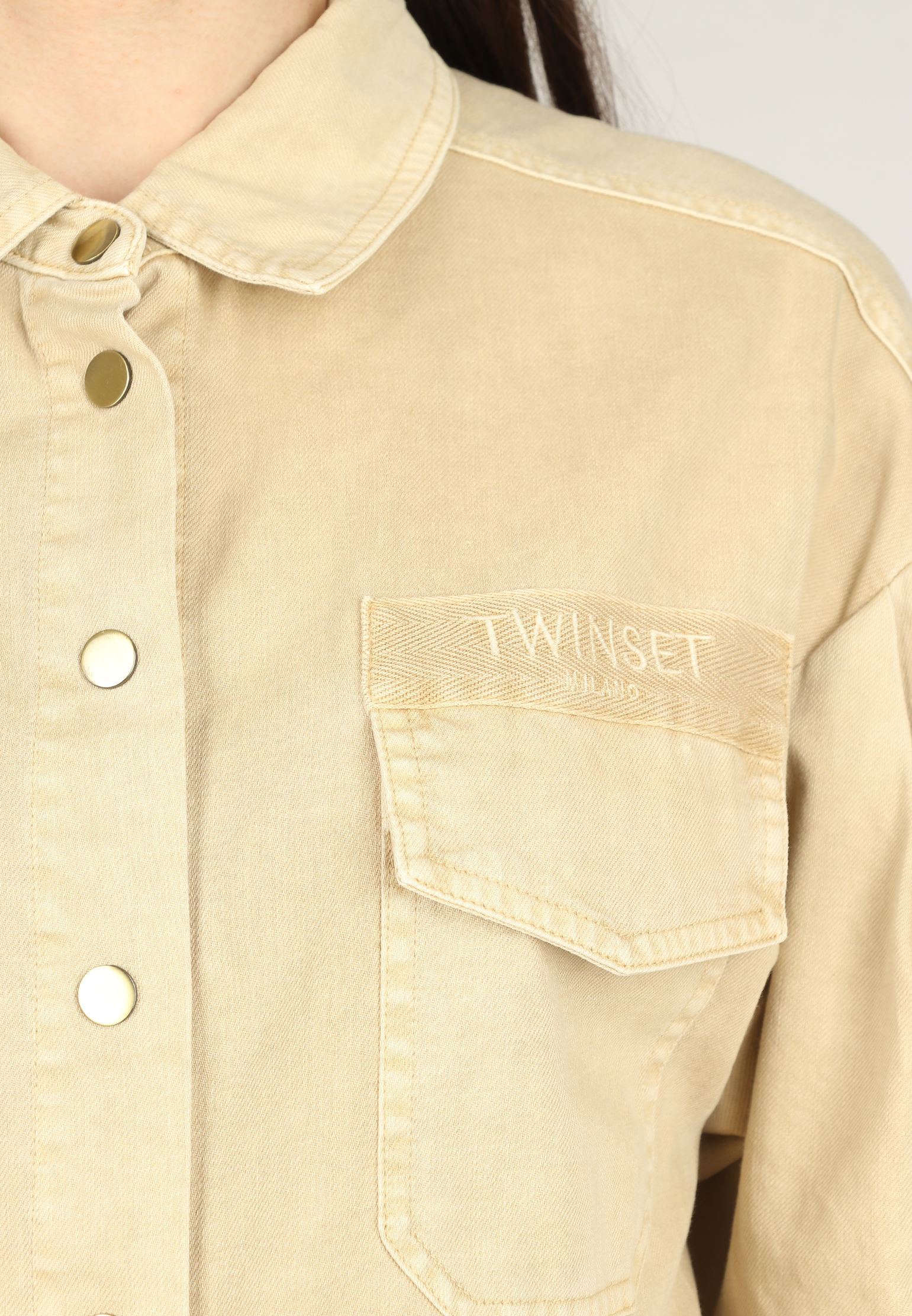 Костюм из денима с цветочной вышивкой TWINSET Milano - ИТАЛИЯ