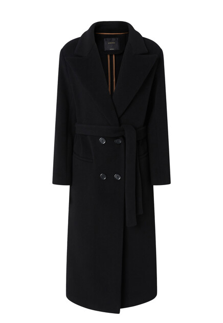 Длинное двубортное пальто с поясом PINKO
