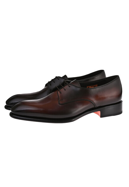 Туфли-дерби из гладкой кожи  SANTONI - ИТАЛИЯ