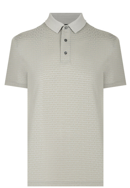 Футболка-поло со сплошным лого-паттерном EMPORIO ARMANI