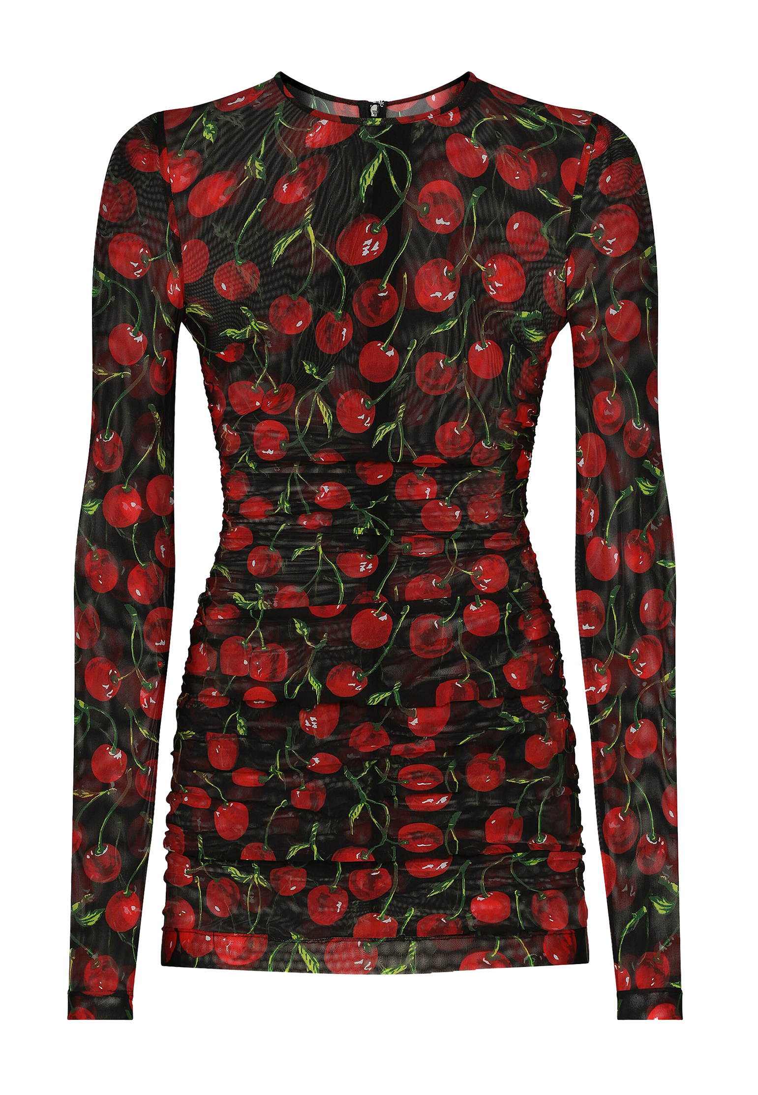 Драпированный лонгслив из тюля с принтом Black Sicily DOLCE&GABBANA - ИТАЛИЯ