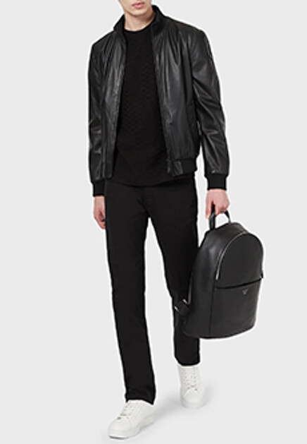 Футболка с жаккардовым логотипом  EMPORIO ARMANI