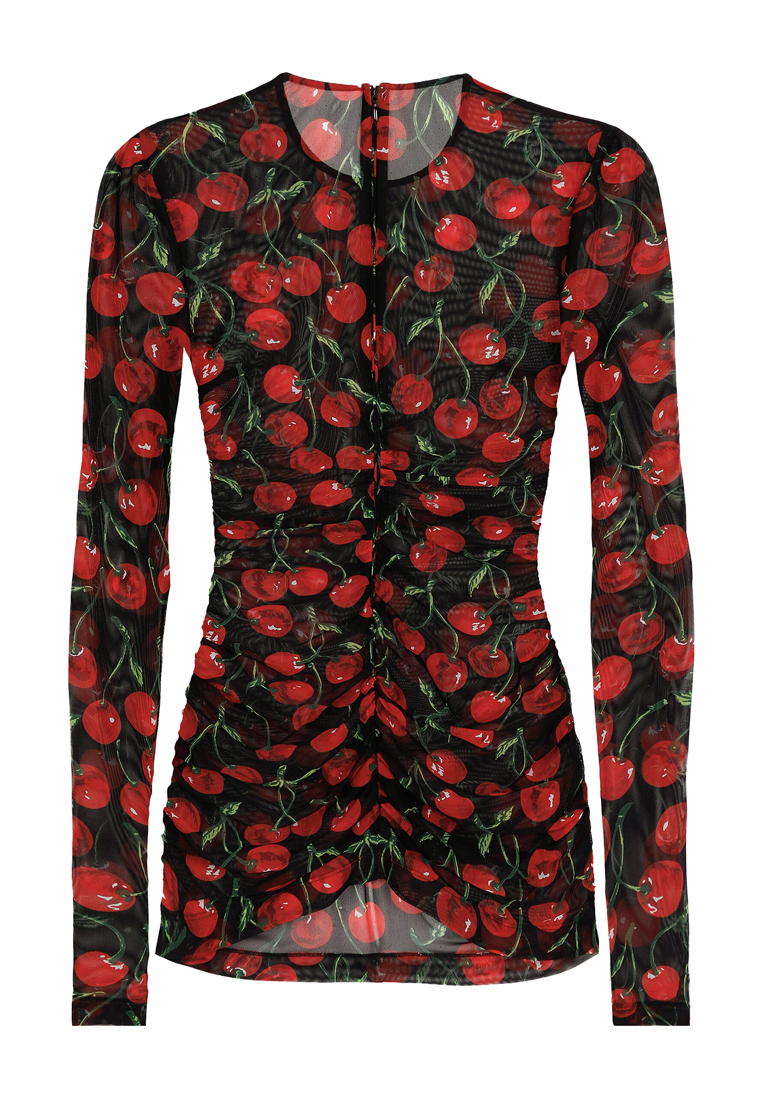 Драпированный лонгслив из тюля с принтом Black Sicily DOLCE&GABBANA