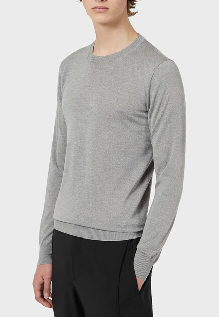 Лонгслив EMPORIO ARMANI  - Шерсть - цвет серый