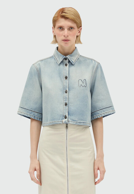 Рубашка MSGM  - Хлопок - цвет голубой
