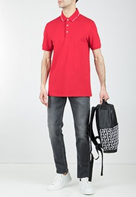 Красное поло EMPORIO ARMANI