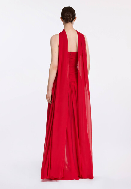 Платье ELIE SAAB  - Шелк - цвет красный