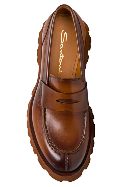Лоферы SANTONI  - Кожа - цвет коричневый