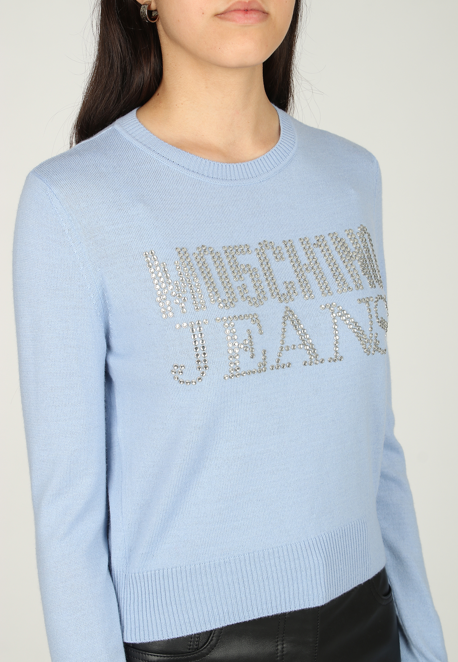 Джемпер MOSCHINO JEANS  - Шерсть, Акрил - цвет голубой