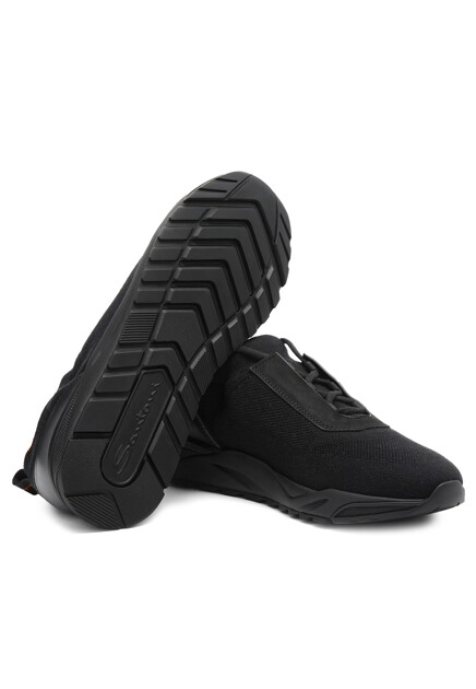 Кроссовки SANTONI  - Кожа, Текстиль