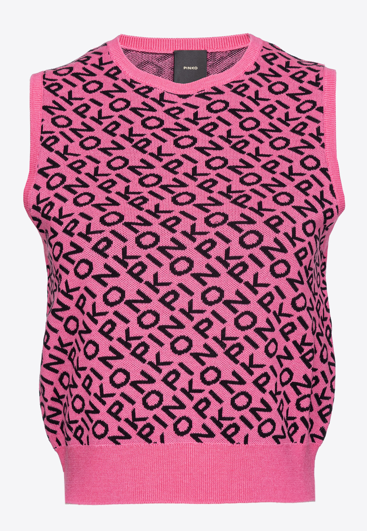 Трикотажный жилет с жаккардовым логотипом  PINKO