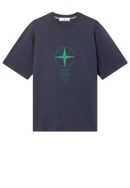 Хлопковая футболка с принтом STONE ISLAND