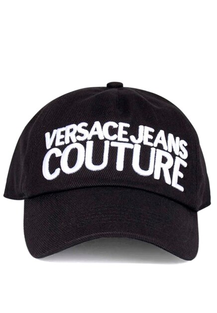 Черная бейсболка с контрастным логотипом VERSACE JEANS COUTURE - ИТАЛИЯ