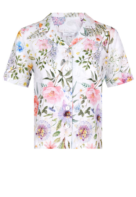 Льняная рубашка с короткими рукавами POSITANO COUTURE BY BLITZ