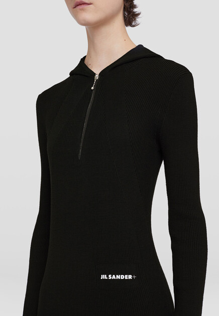 Облегающее платье с капюшоном JIL SANDER