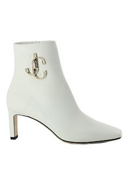 Белые ботильоны JIMMY CHOO