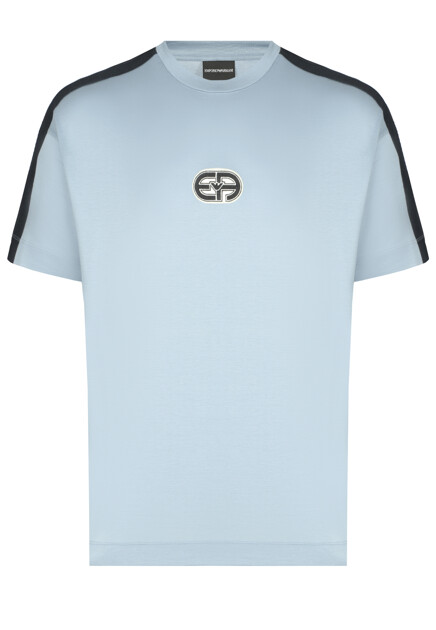 Футболка с вышитым логотипом EMPORIO ARMANI