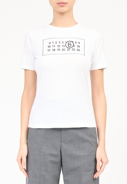 Футболка с логотипом  MM6 Maison Margiela - ФРАНЦИЯ