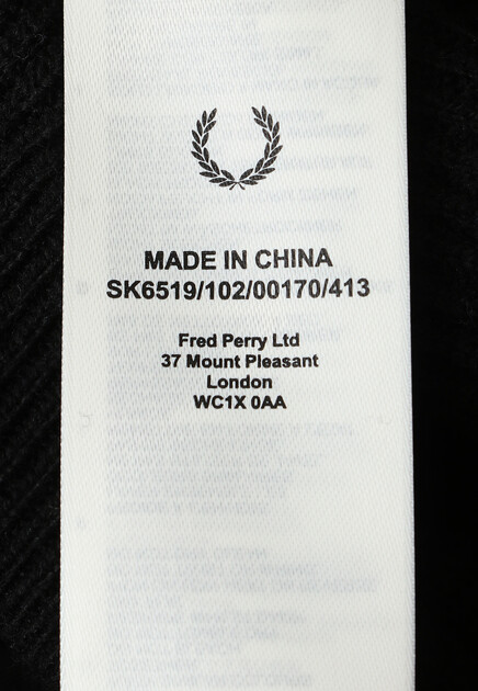 Свитер FRED PERRY  - Шерсть - цвет черный
