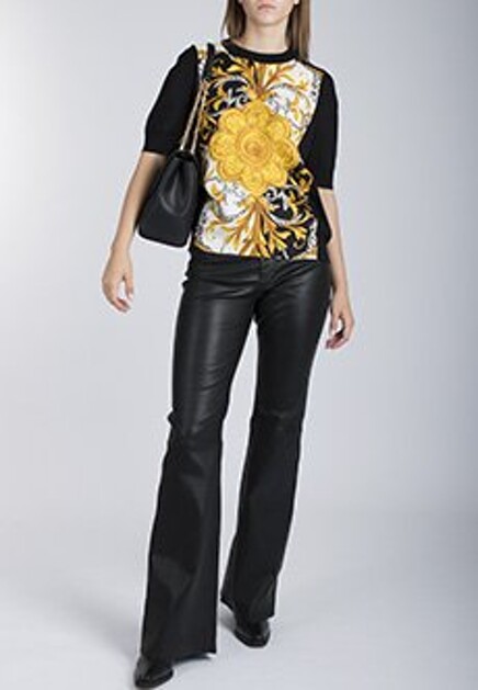 Джемпер с коротким рукавом и принтом VERSACE