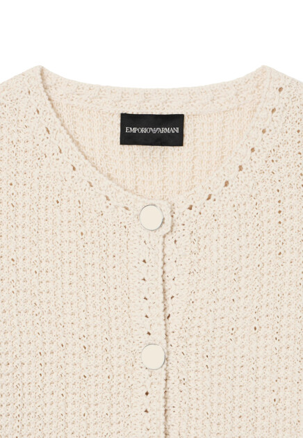 Кардиган EMPORIO ARMANI  - Хлопок, Полиэстер - цвет бежевый