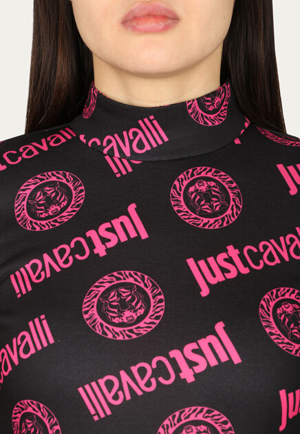 Облегающее платье со сплошным принтом JUST CAVALLI - ИТАЛИЯ